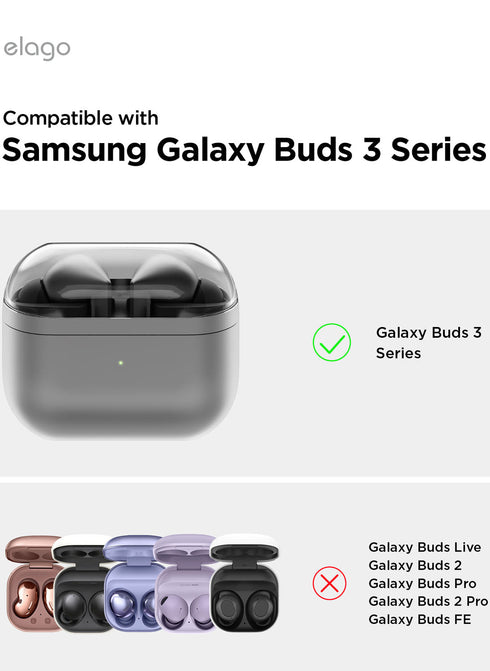 elago Samsung Galaxy Buds 3 / 3 PRO Case Silicone Hang with Carabiner